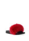 Zen Collection Faux Fur Slider, Red