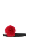 Zen Collection Faux Fur Slider, Red