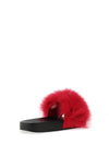Zen Collection Faux Fur Slider, Red