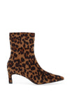 Zen Collection Leopard Heeled Sock Boots, Tan
