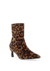 Zen Collection Leopard Heeled Sock Boots, Tan
