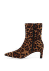 Zen Collection Leopard Heeled Sock Boots, Tan