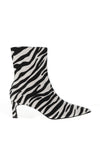 Zen Collection Zebra Heeled Sock Boots, White