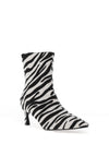 Zen Collection Zebra Heeled Sock Boots, White