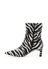 Zen Collection Zebra Heeled Sock Boots, White