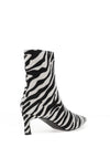 Zen Collection Zebra Heeled Sock Boots, White