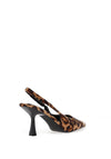 Zen Collection Leopard Print Sling Back Heeled Shoe, Tan