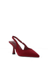 Zen Collection Sling Back Kitten Heeled Shoe, Wine