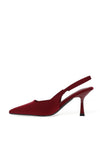 Zen Collection Sling Back Kitten Heeled Shoe, Wine