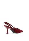 Zen Collection Sling Back Kitten Heeled Shoe, Wine
