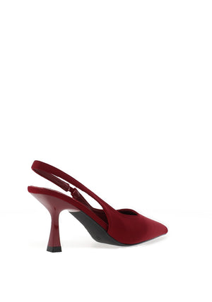 Zen Collection Sling Back Kitten Heeled Shoe, Wine