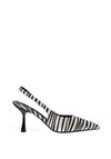 Zen Collection Zebra Print Sling Back Heeled Shoe, White