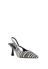 Zen Collection Zebra Print Sling Back Heeled Shoe, White
