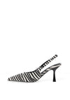 Zen Collection Zebra Print Sling Back Heeled Shoe, White