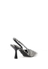 Zen Collection Zebra Print Sling Back Heeled Shoe, White