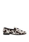 Zen Collection Cow Print Slip On Loafers, White
