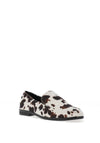 Zen Collection Cow Print Slip On Loafers, White