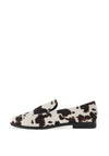 Zen Collection Cow Print Slip On Loafers, White