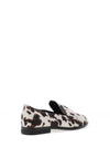 Zen Collection Cow Print Slip On Loafers, White