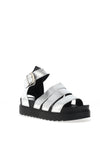 Zen Collection Gladiator Buckle Sandals, Silver