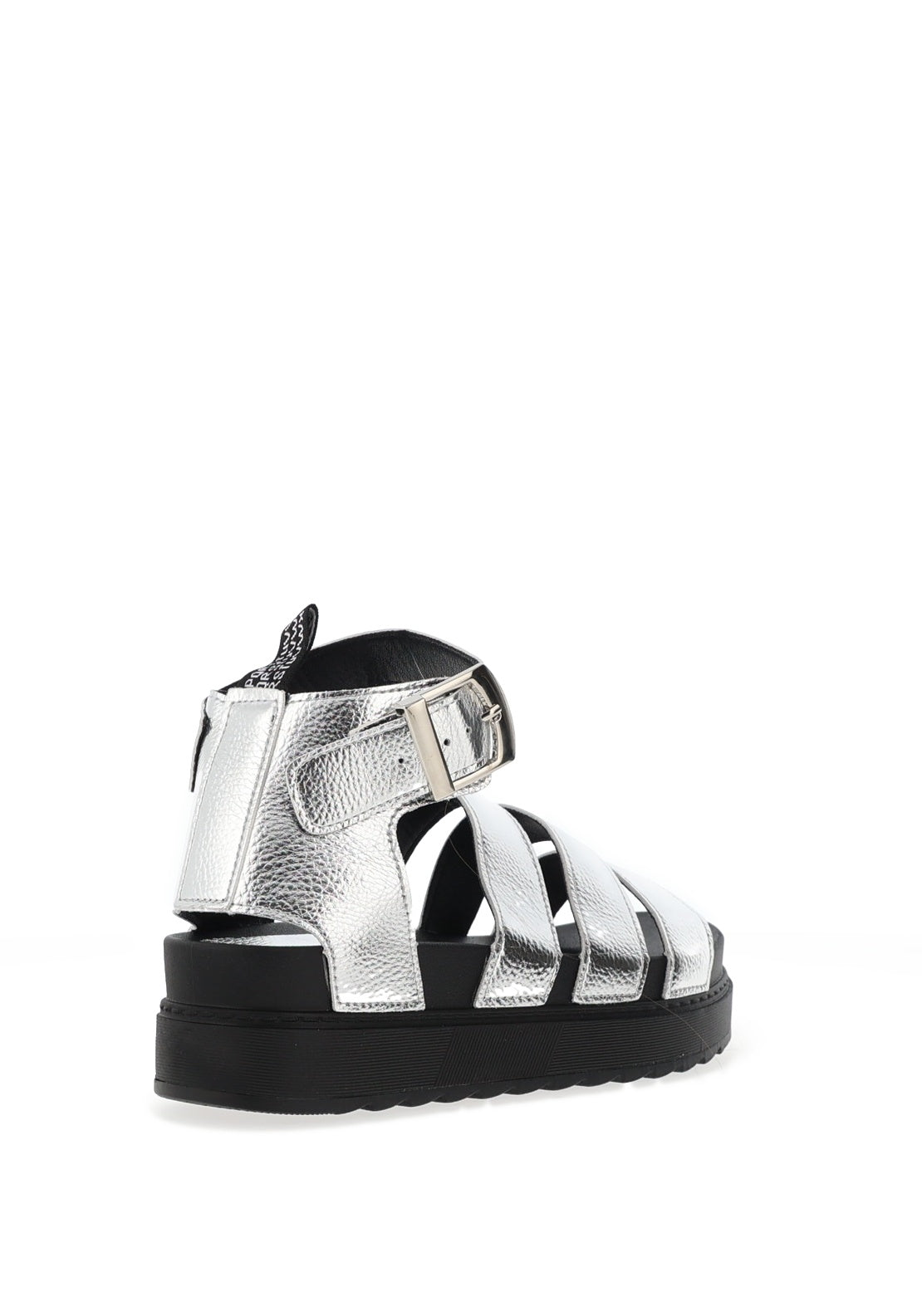 Zen Collection Gladiator Buckle Sandals, Silver