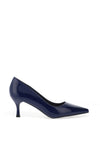 Zen Collection Patent Pointed Toe Heeled Shoes, Navy Blue