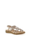 Sponge Riva Diamante Multi Strap Sandals, Warm Beige
