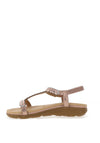 Sponge Veneto Diamante T-Bar Sandals, Rose Gold