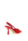 Zen Collection Satin Sling Back Heeled Shoes, Red