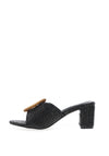 Zen Collection Woven Heeled Mules, Black