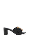 Zen Collection Woven Heeled Mules, Black
