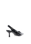 Zen Collection Sling Back Studded Kitten Heeled Shoes, Black