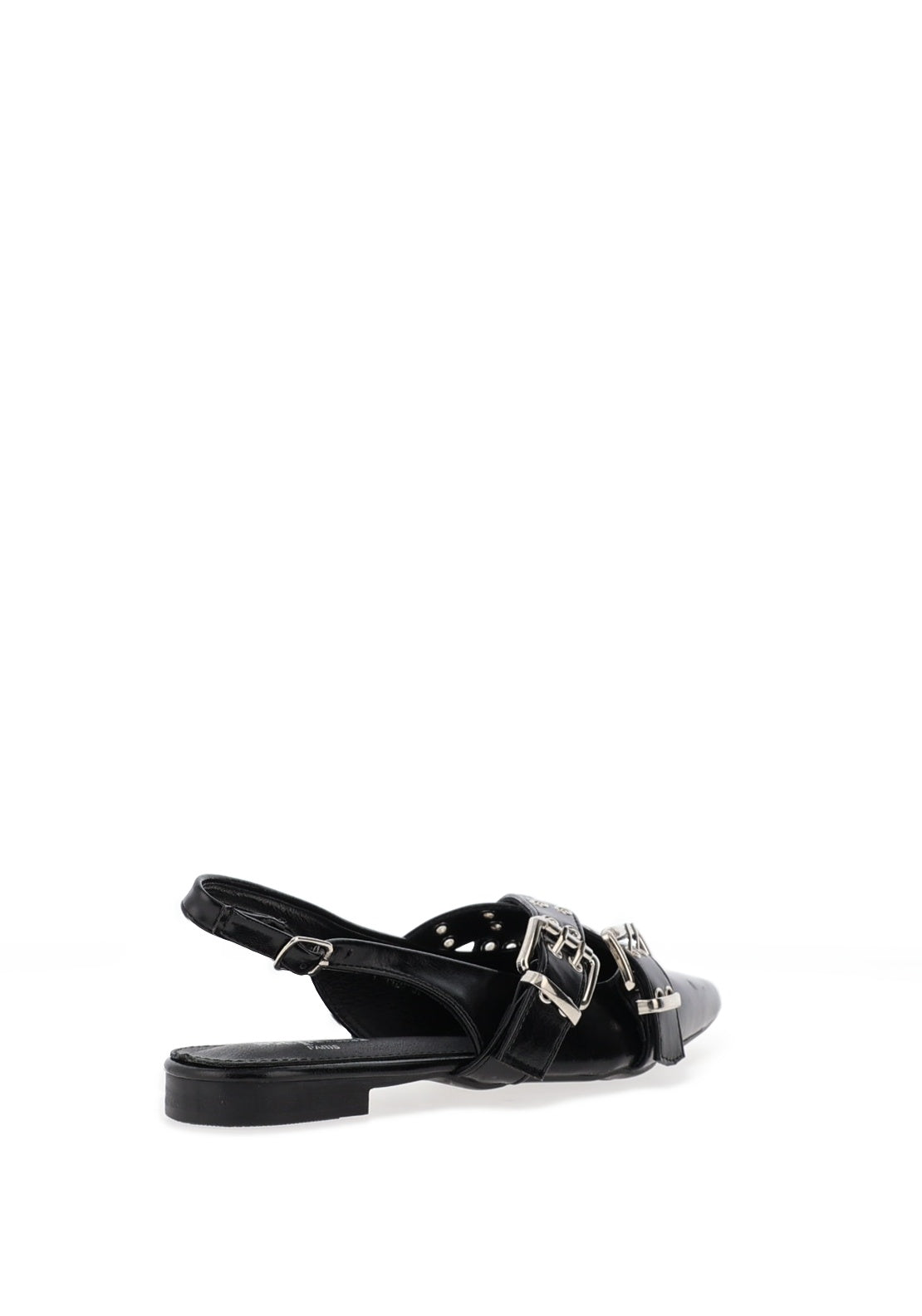 Zen Collection Criss Cross Buckle Ballet Pumps, Black