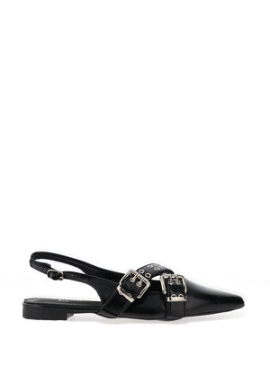 Zen Collection Criss Cross Buckle Ballet Pumps, Black