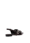 Zen Collection Criss Cross Buckle Ballet Pumps, Dark Coffee