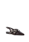 Zen Collection Criss Cross Buckle Ballet Pumps, Dark Coffee