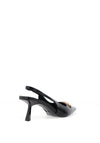 Zen Collection Sling Back Brooch Detailed Kitten Heeled Shoes, Black