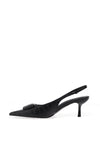 Zen Collection Faux Reptile Print Sling Back Heeled Shoes, Black