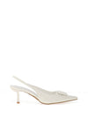 Zen Collection Faux Reptile Print Sling Back Heeled Shoes, White