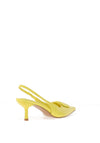 Zen Collection Faux Reptile Print Sling Back Heeled Shoes, Yellow