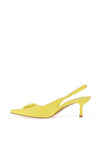 Zen Collection Faux Reptile Print Sling Back Heeled Shoes, Yellow
