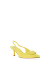 Zen Collection Faux Reptile Print Sling Back Heeled Shoes, Yellow