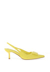 Zen Collection Faux Reptile Print Sling Back Heeled Shoes, Yellow