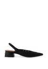 Zen Collection Knitted Block Heeled Pumps, Black