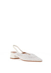Zen Collection Knitted Block Heeled Pumps, White