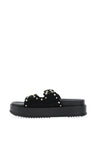 Zen Collection Stud Buckle Mule Sandals, Black