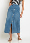 Serafina Collection Soft Stretch Maxi Skirt, Blue Denim