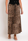Serafina Collection One Size Leopard Print Midi Skirt, Brown