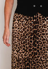 Serafina Collection One Size Leopard Print Midi Skirt, Brown