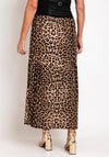 Serafina Collection One Size Leopard Print Midi Skirt, Brown